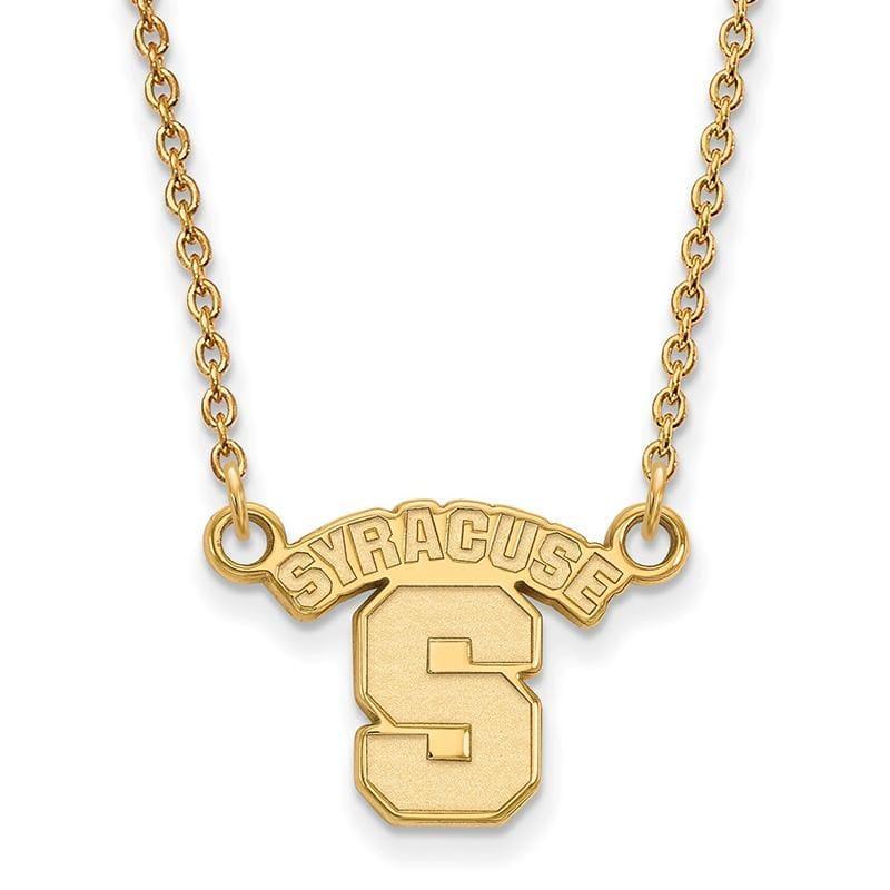 14ky LogoArt Syracuse University Small Pendant w-Necklace - Seattle Gold Grillz