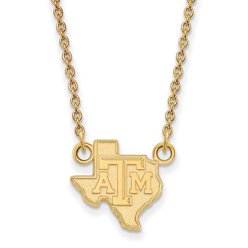 14ky LogoArt Texas A&M University Small Pendant w-Necklace - Seattle Gold Grillz
