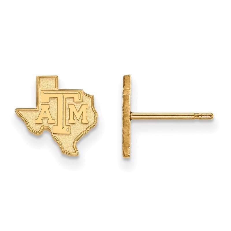 14ky LogoArt Texas A&M University XS Post Earrings - Seattle Gold Grillz