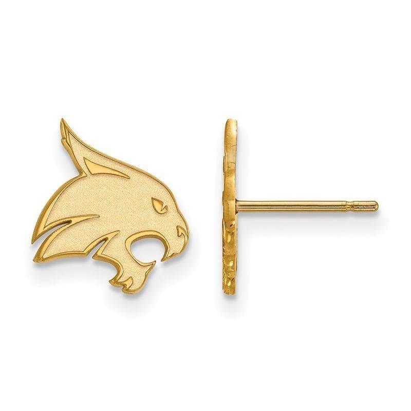 14ky LogoArt Texas State University Small Post Earrings - Seattle Gold Grillz