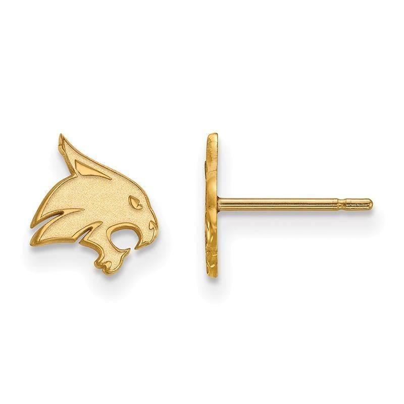 14ky LogoArt Texas State University XS Post Earrings - Seattle Gold Grillz