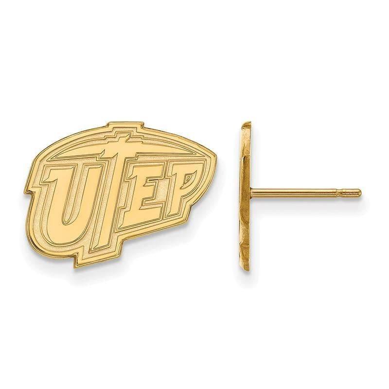 14ky LogoArt The University of Texas at El Paso Small Post Earrings - Seattle Gold Grillz