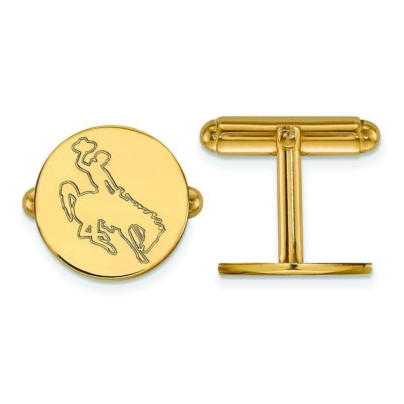 14ky LogoArt The University of Wyoming Disc Cuff Link - Seattle Gold Grillz