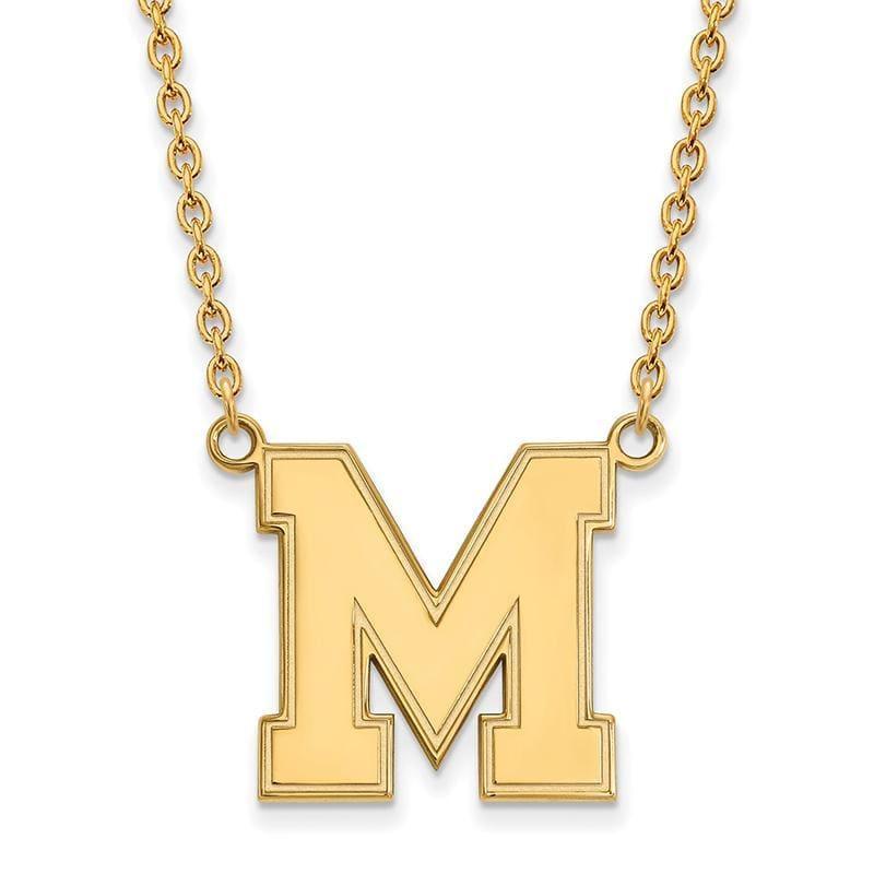 14ky LogoArt Univeristy of Memphis Large Pendant w-Necklace - Seattle Gold Grillz