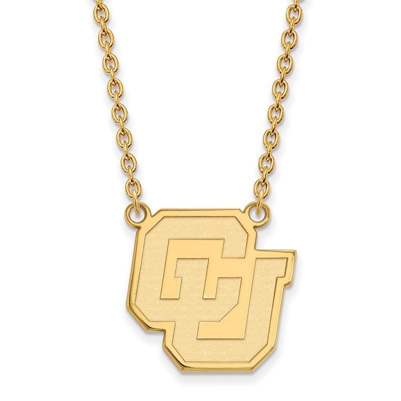 14ky LogoArt University of Colorado Large Pendant w-Necklace - Seattle Gold Grillz