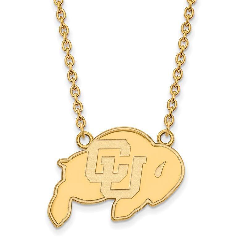 14ky LogoArt University of Colorado Large Pendant w-Necklace - Seattle Gold Grillz