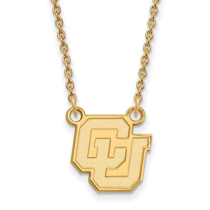 14ky LogoArt University of Colorado Small Pendant w-Necklace - Seattle Gold Grillz