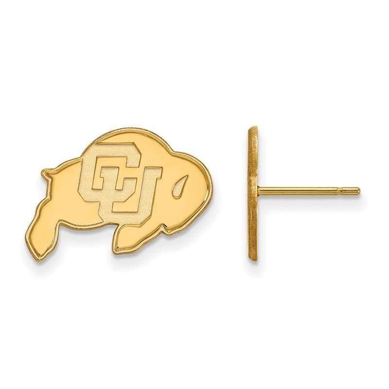 14ky LogoArt University of Colorado Small Post Earrings - Seattle Gold Grillz