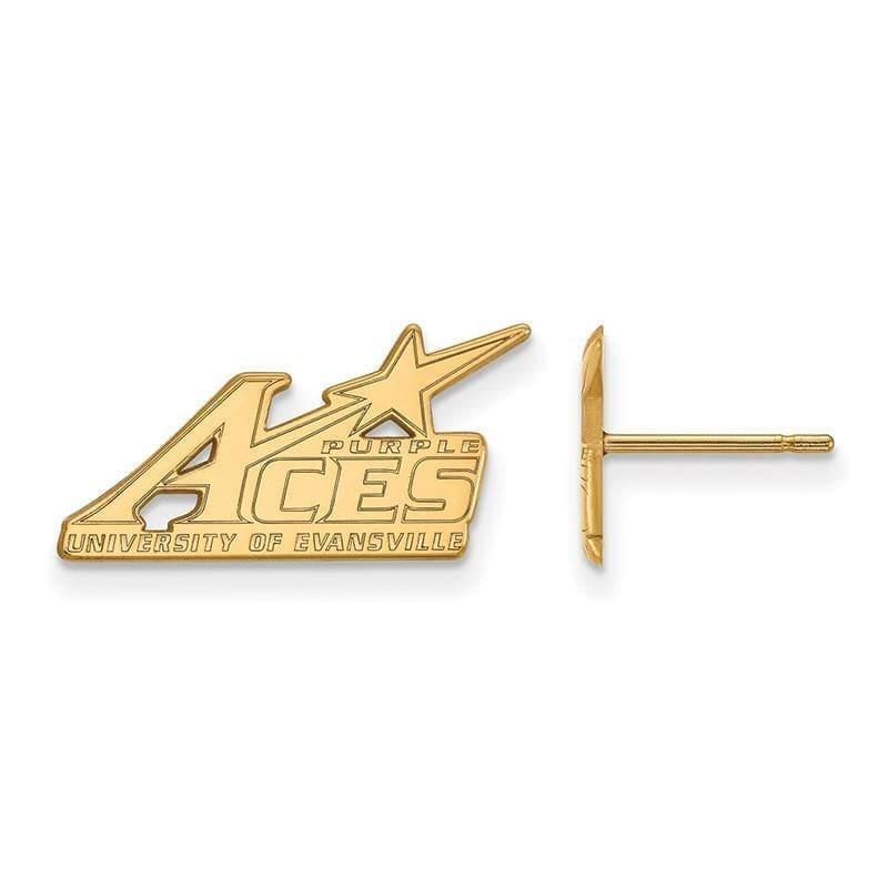 14ky LogoArt University of Evansville Small Post Earrings - Seattle Gold Grillz