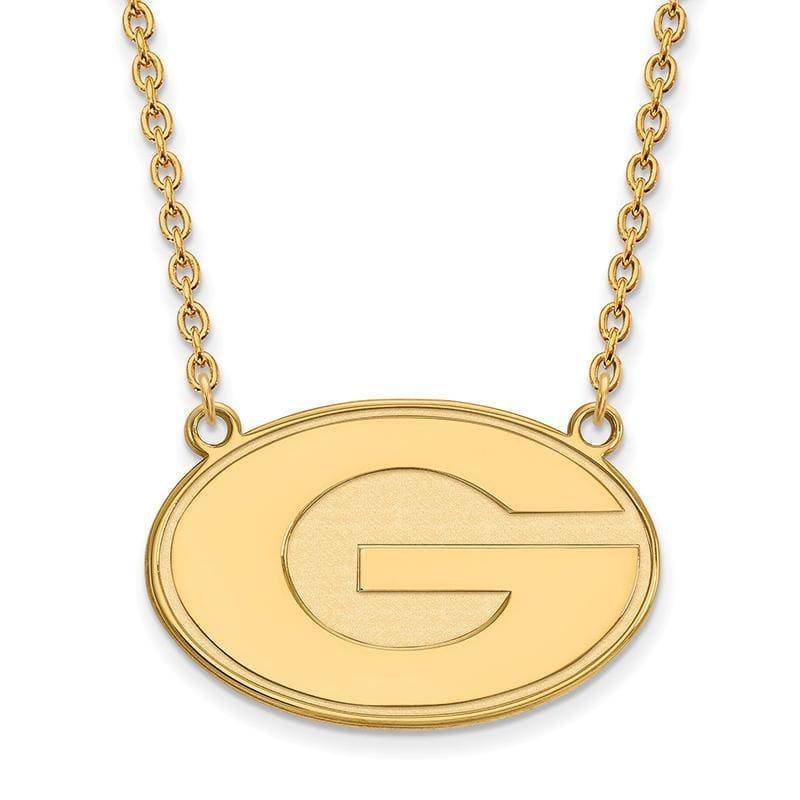 14ky LogoArt University of Georgia Large Pendant w-Necklace - Seattle Gold Grillz