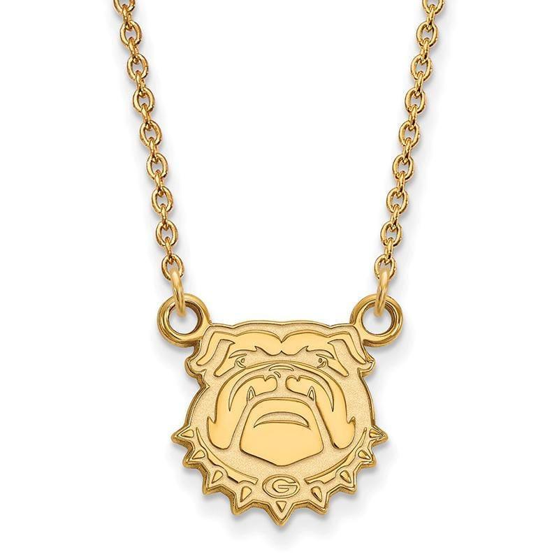14ky LogoArt University of Georgia Small Pendant w-Necklace - Seattle Gold Grillz