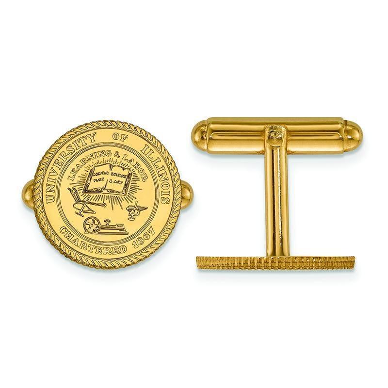 14ky LogoArt University of Illinois Crest Cuff Link - Seattle Gold Grillz