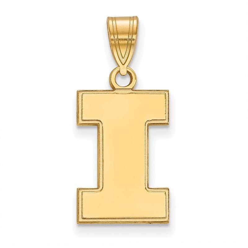 14ky LogoArt University of Illinois Medium Pendant - Seattle Gold Grillz
