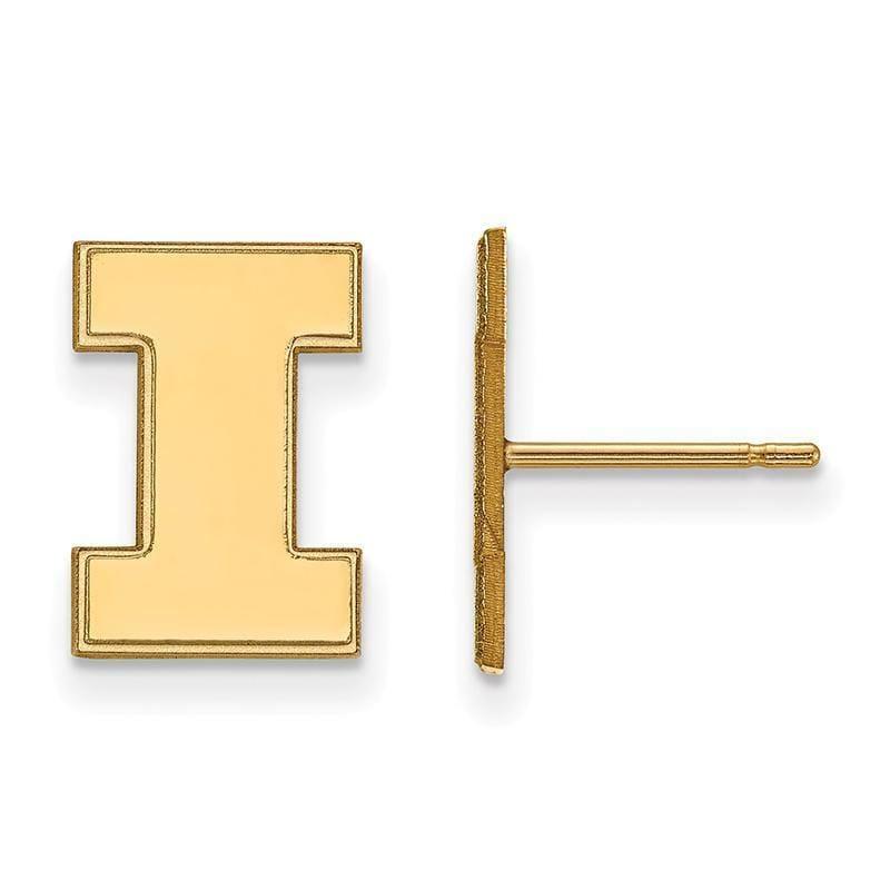 14ky LogoArt University of Illinois Small Post Earrings - Seattle Gold Grillz