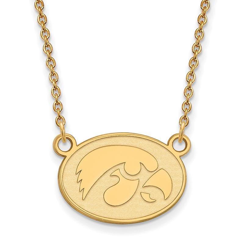 14ky LogoArt University of Iowa Small Pendant w-Necklace - Seattle Gold Grillz