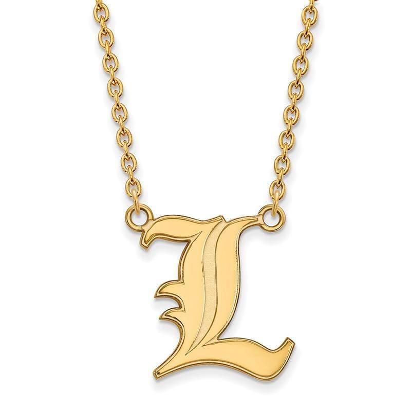 14ky LogoArt University of Louisville Large Pendant w-Necklace - Seattle Gold Grillz