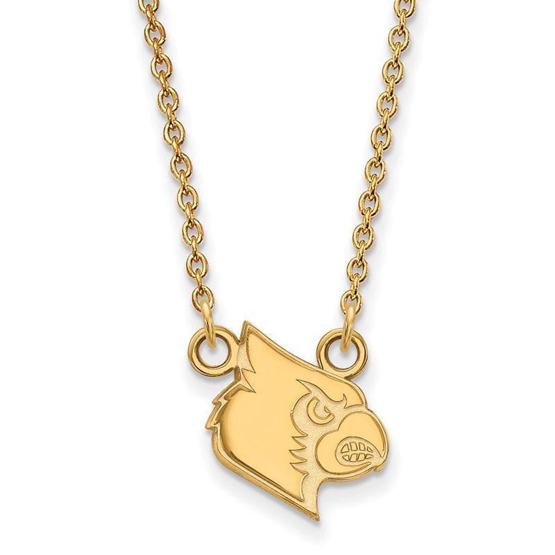 14ky LogoArt University of Louisville Small Pendant w-Necklace - Seattle Gold Grillz