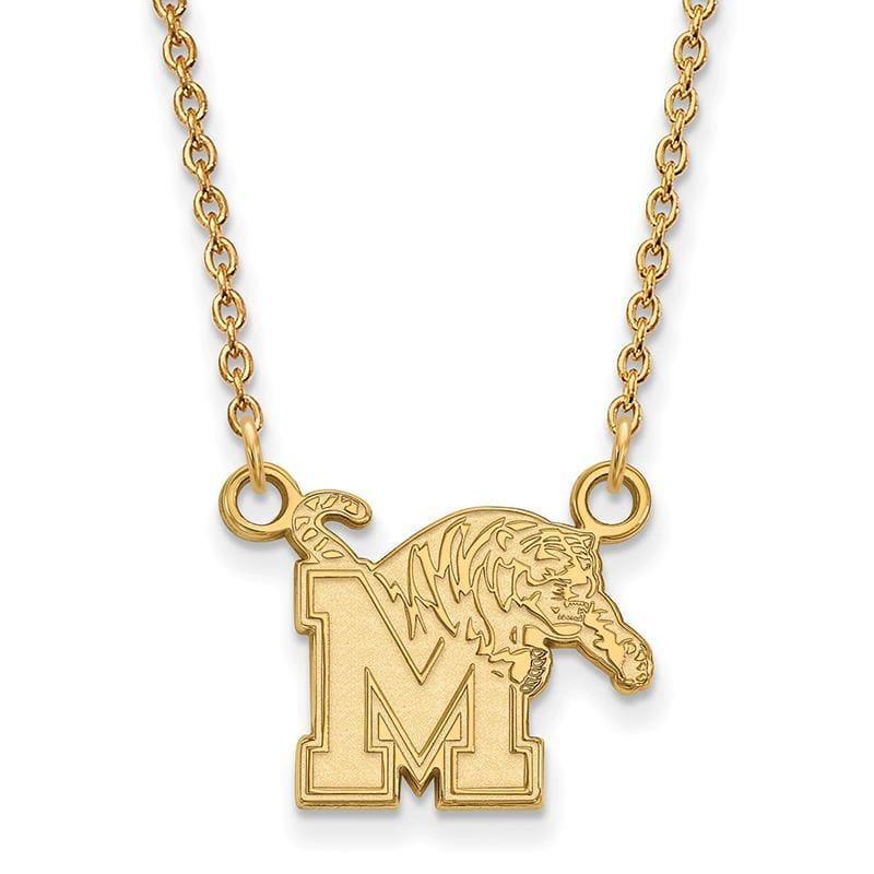 14ky LogoArt University of Memphis Small Pendant w-Necklace - Seattle Gold Grillz
