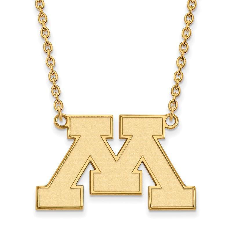 14ky LogoArt University of Minnesota Large Pendant w-Necklace - Seattle Gold Grillz
