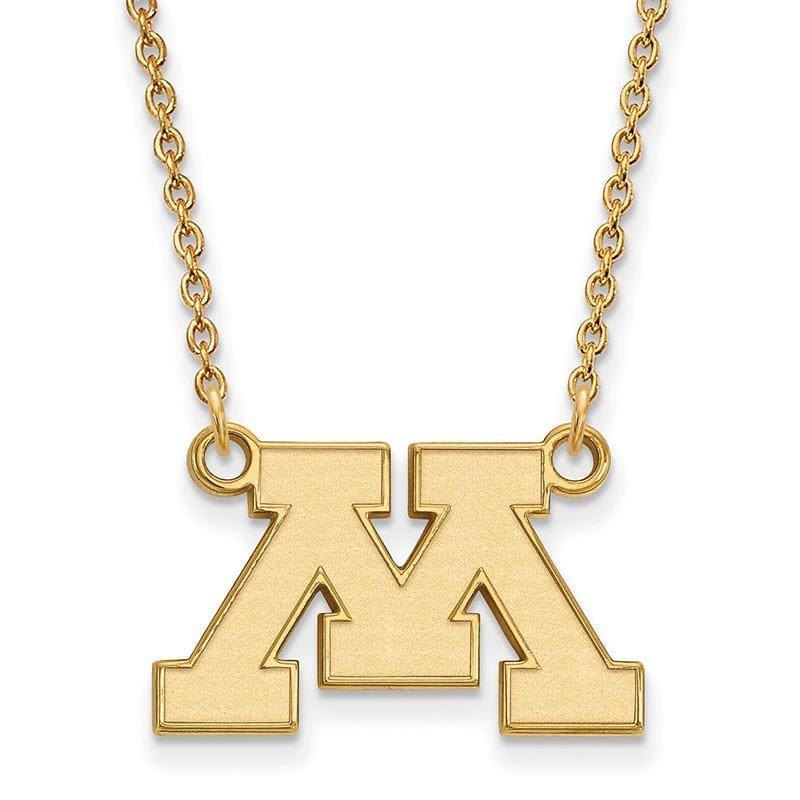 14ky LogoArt University of Minnesota Small Pendant w-Necklace - Seattle Gold Grillz