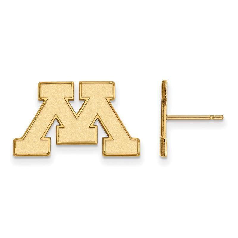 14ky LogoArt University of Minnesota Small Post Earrings - Seattle Gold Grillz