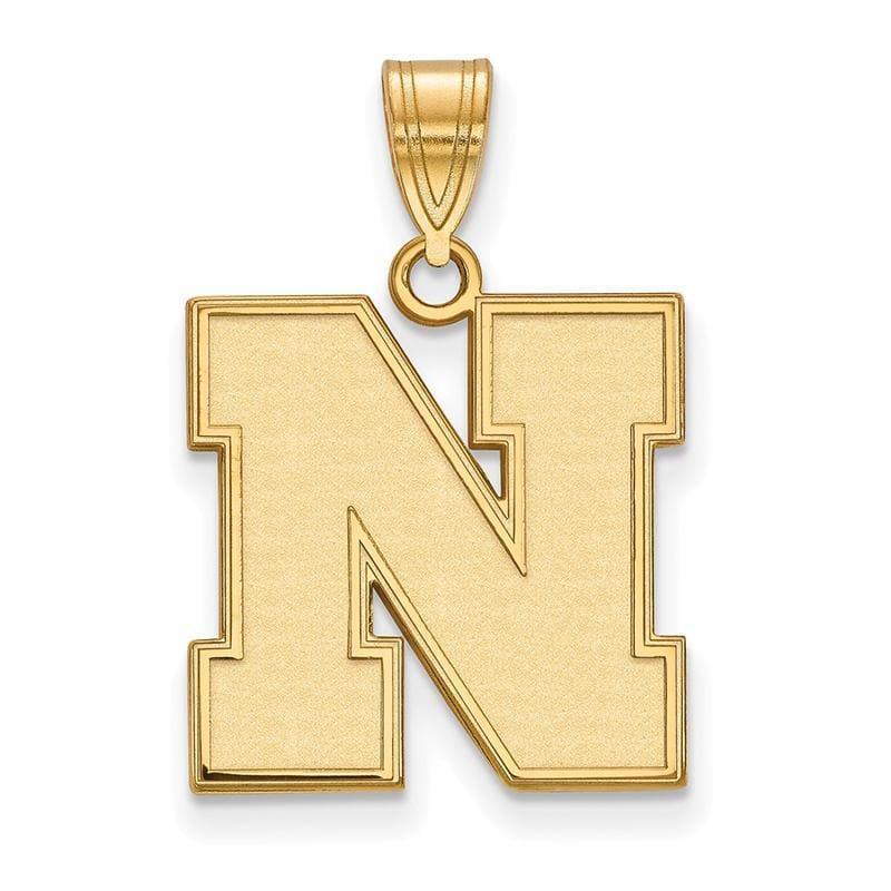 14ky LogoArt University of Nebraska Medium Pendant - Seattle Gold Grillz