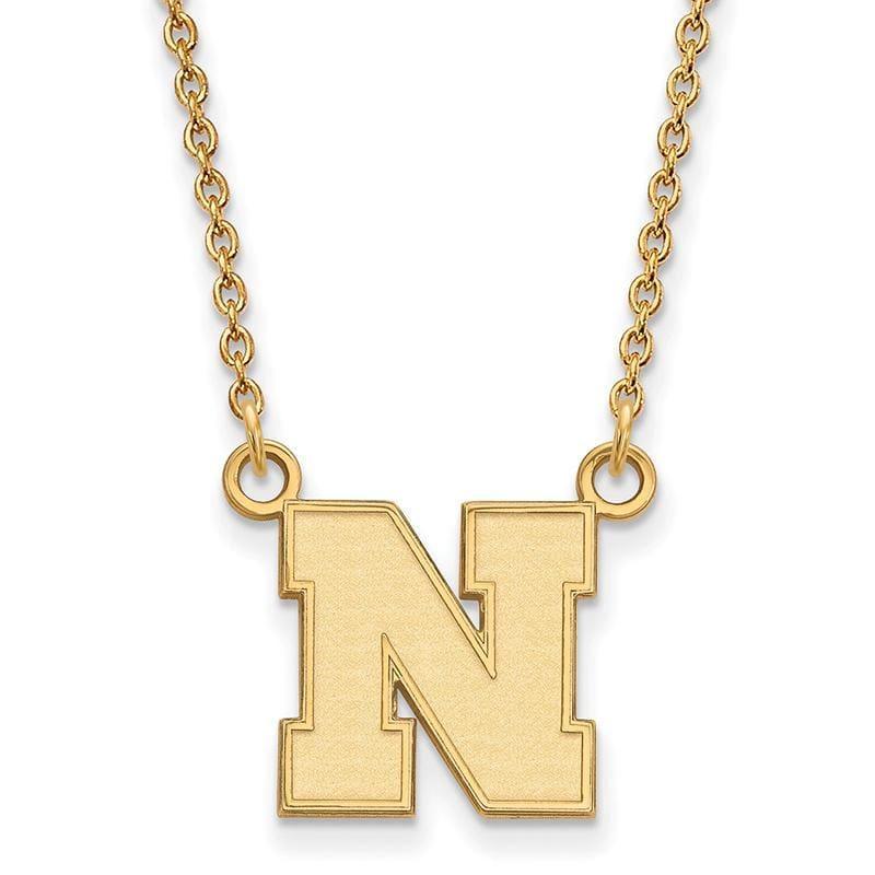 14ky LogoArt University of Nebraska Small Pendant w-Necklace - Seattle Gold Grillz