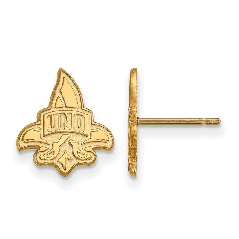 14ky LogoArt University of New Orleans Small Post Earrings - Seattle Gold Grillz