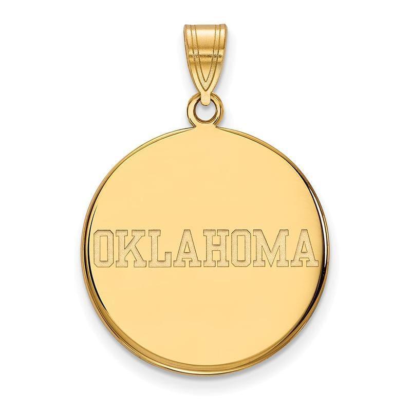 14ky LogoArt University of Oklahoma Large Disc Pendant - Seattle Gold Grillz