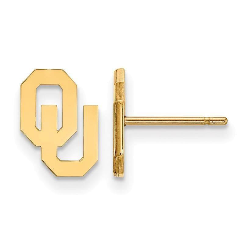 14ky LogoArt University of Oklahoma XS Post Earrings - Seattle Gold Grillz