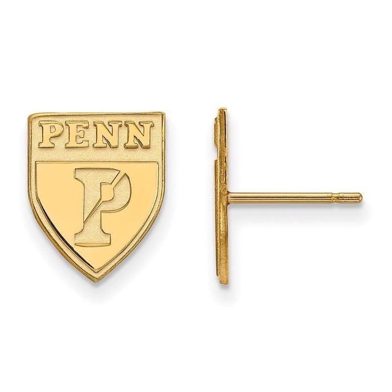 14ky LogoArt University of Pennsylvania Small Post Earrings - Seattle Gold Grillz