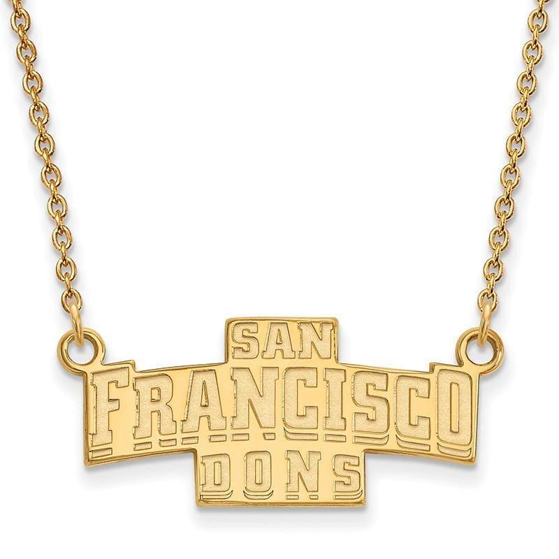 14ky LogoArt University of San Francisco Small Pendant w-Necklace - Seattle Gold Grillz