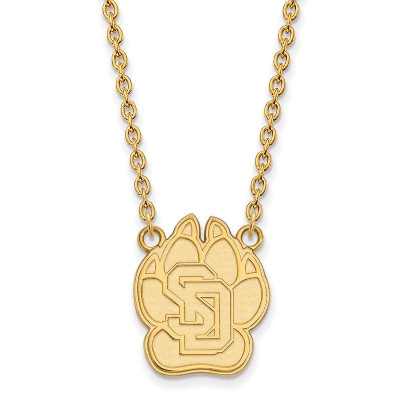 14ky LogoArt University of South Dakota Large Pendant w-Necklace - Seattle Gold Grillz