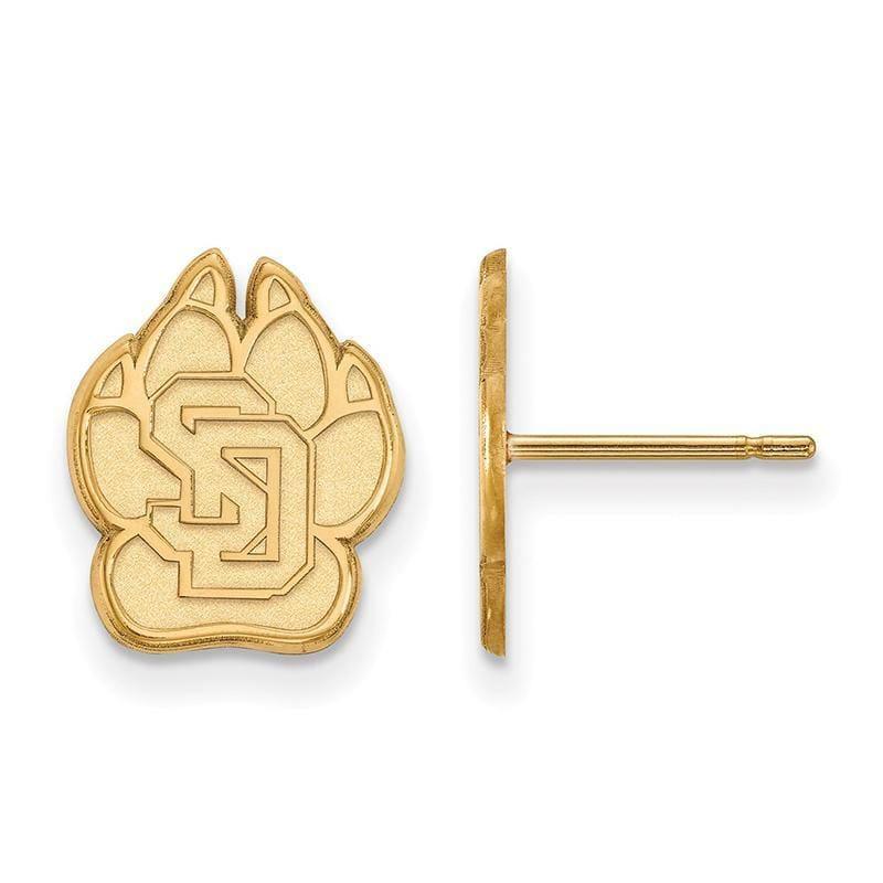 14ky LogoArt University of South Dakota Small Post Earrings - Seattle Gold Grillz