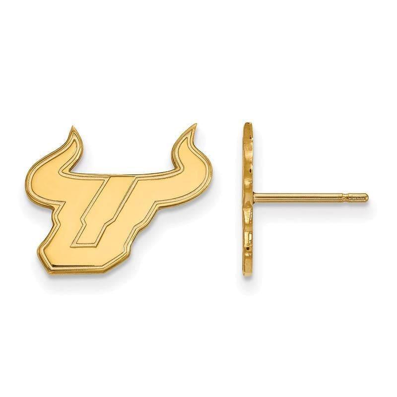 14ky LogoArt University of South Florida Small Post Earrings - Seattle Gold Grillz