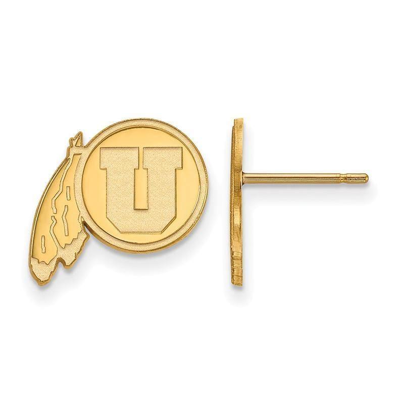 14ky LogoArt University of Utah Small Post Earrings - Seattle Gold Grillz