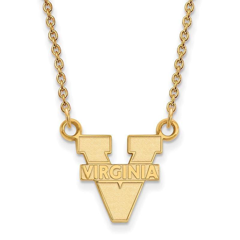 14ky LogoArt University of Virginia Small Pendant w-Necklace - Seattle Gold Grillz