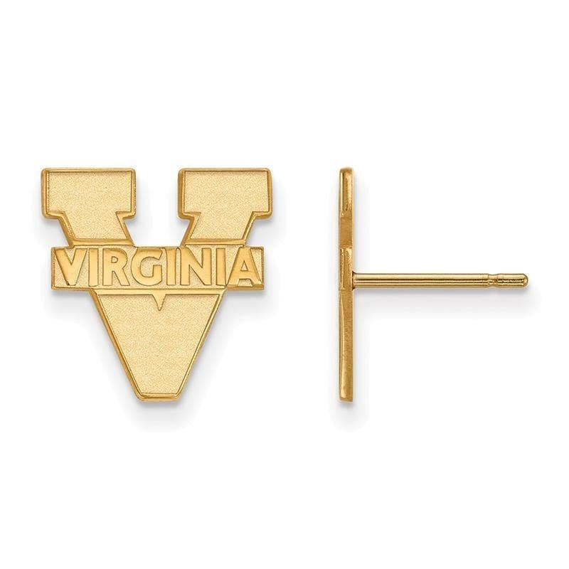 14ky LogoArt University of Virginia Small Post Earrings - Seattle Gold Grillz