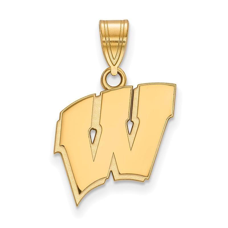 14ky LogoArt University of Wisconsin Medium Pendant - Seattle Gold Grillz