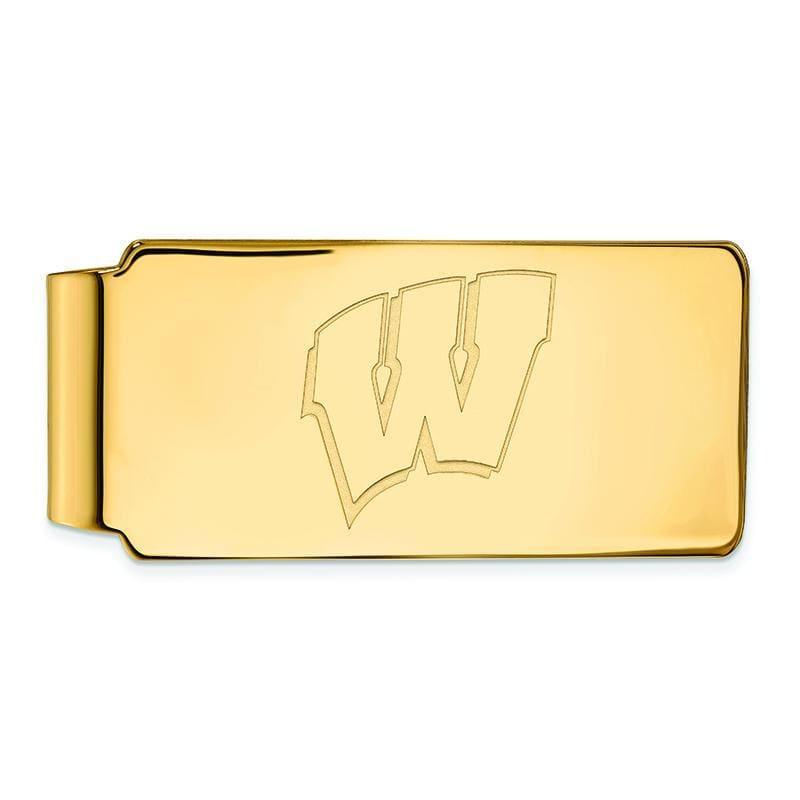 14ky LogoArt University of Wisconsin Money Clip - Seattle Gold Grillz