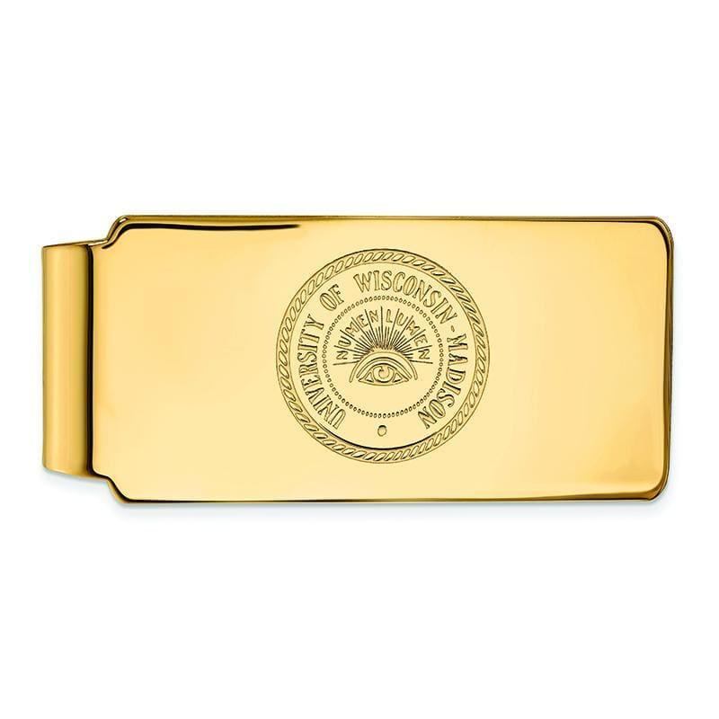 14ky LogoArt University of Wisconsin Money Clip - Seattle Gold Grillz