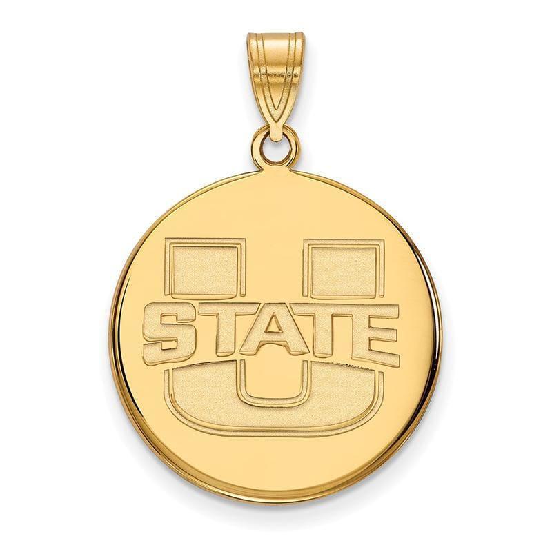 14ky LogoArt Utah State Large Disc Pendant - Seattle Gold Grillz