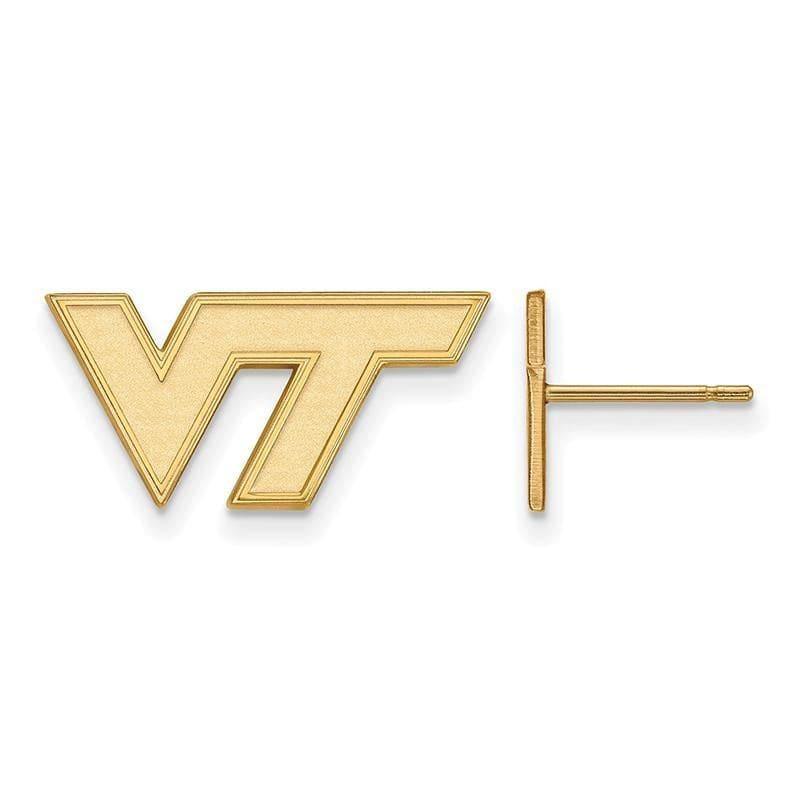 14ky LogoArt Virginia Tech XS Post Earrings - Seattle Gold Grillz