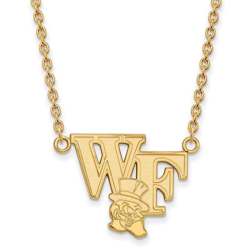 14ky LogoArt Wake Forest University Large Pendant w-Necklace - Seattle Gold Grillz