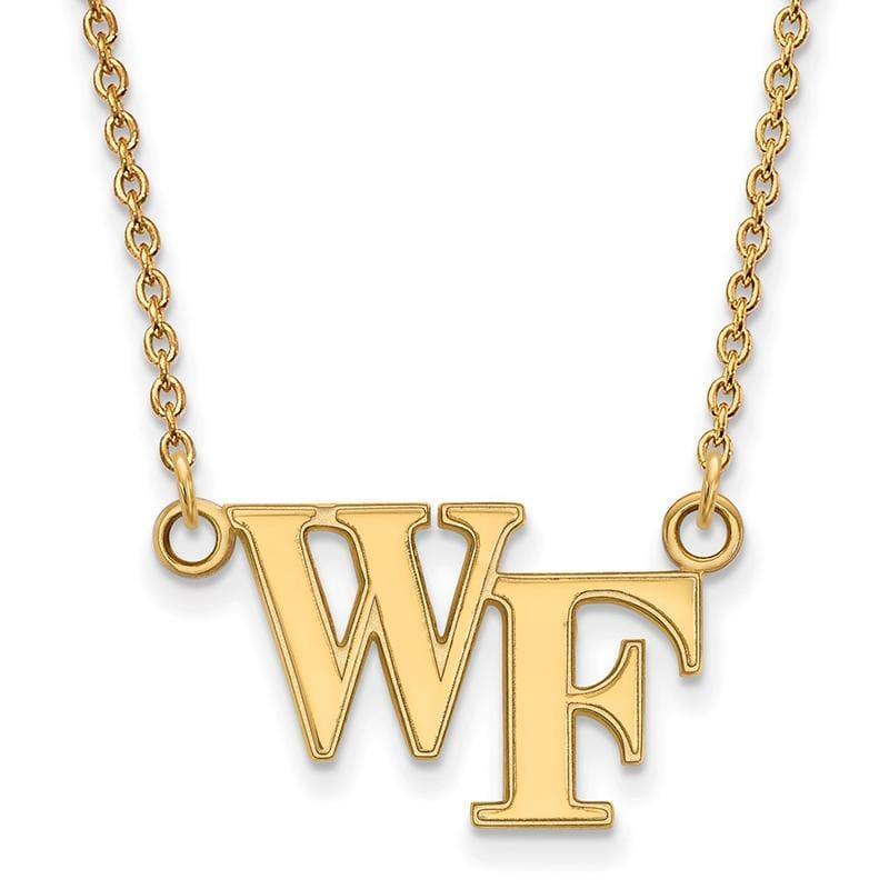 14ky LogoArt Wake Forest University Small Pendant w-Necklace - Seattle Gold Grillz