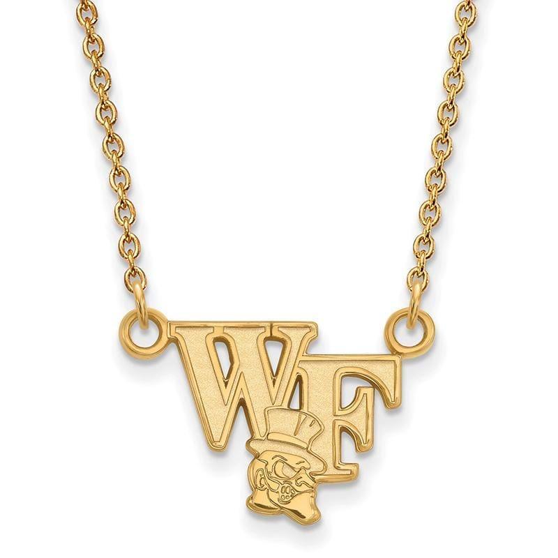 14ky LogoArt Wake Forest University Small Pendant w-Necklace - Seattle Gold Grillz