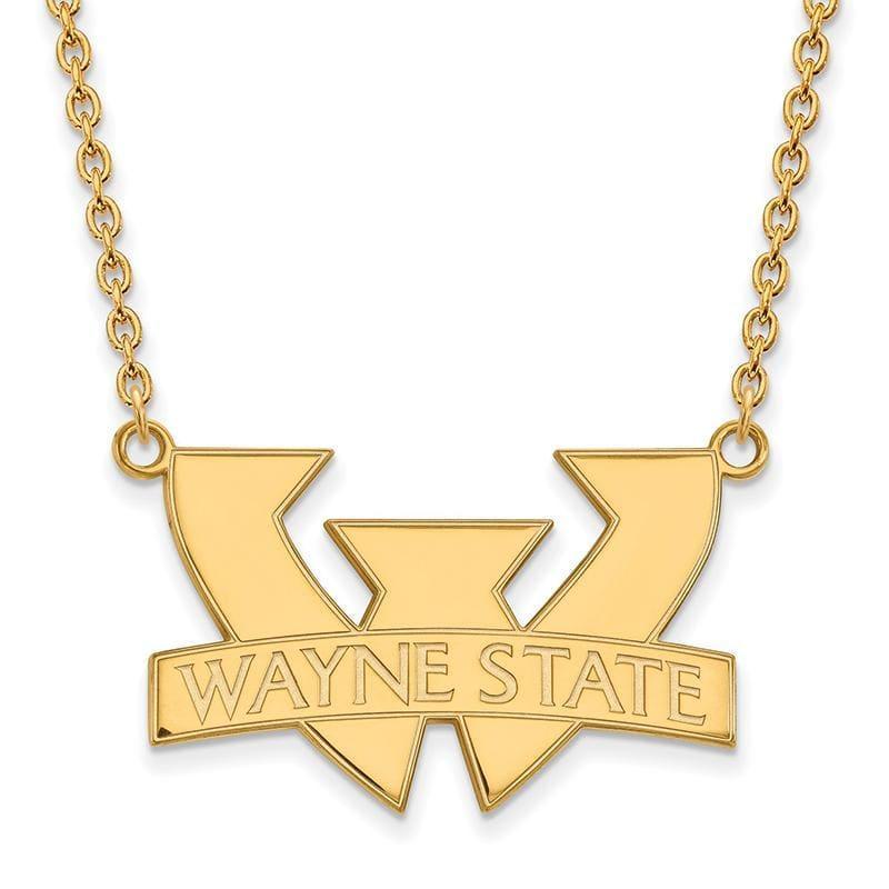 14ky LogoArt Wayne State University Large Pendant w-Necklace - Seattle Gold Grillz