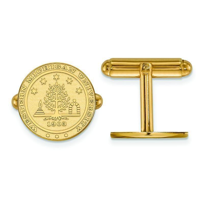 14ky LogoArt Western Michigan University Crest Cuff Link - Seattle Gold Grillz