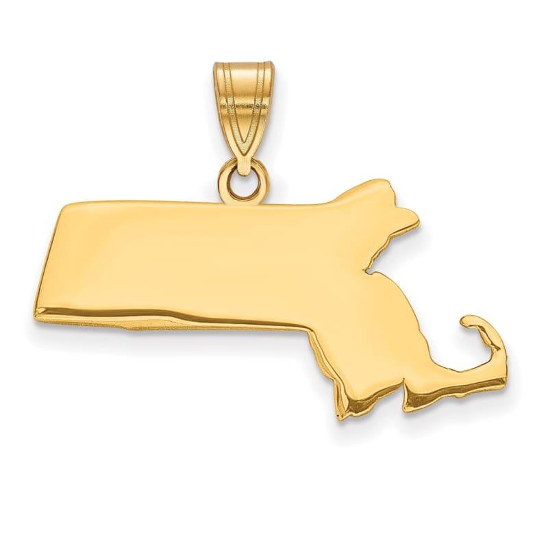 14KY MA State Pendant Bail Only - Seattle Gold Grillz