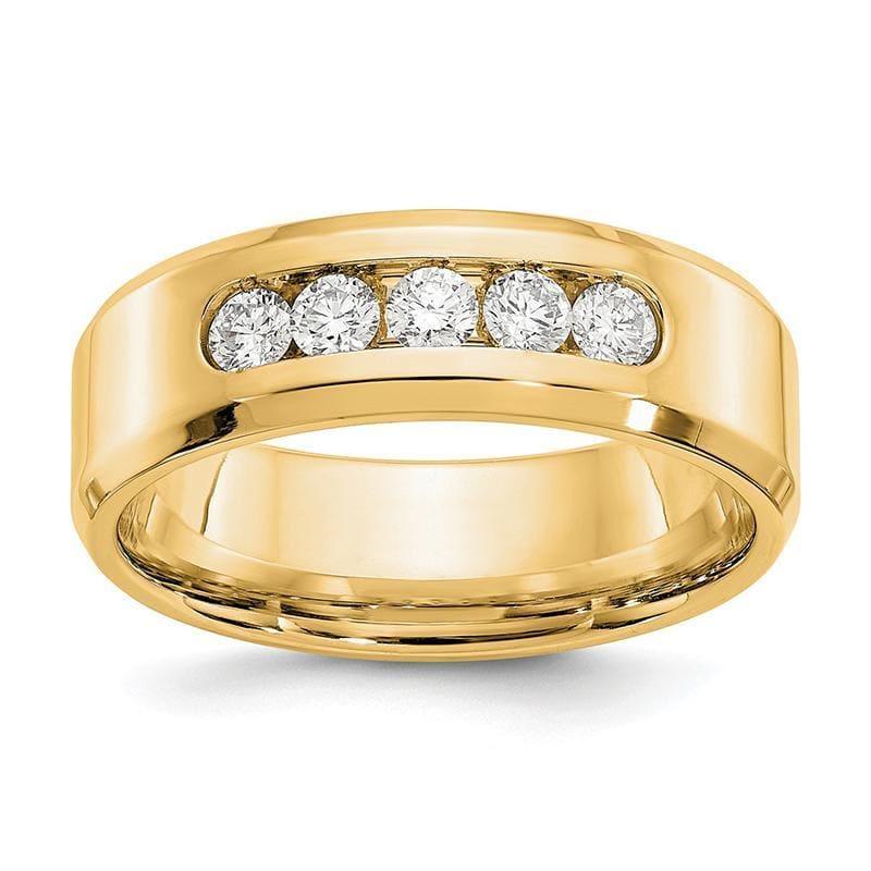 14ky True Origin Lab Grown SI-VS Colorless Diamond Polished Bevel Band - Seattle Gold Grillz